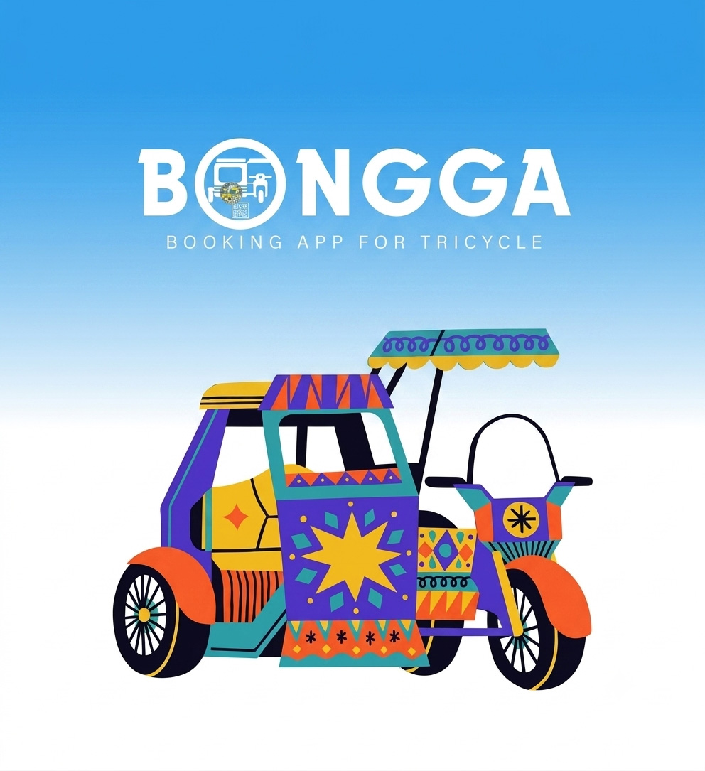 Colorful Philippine folk-art illustration of a tricycle, with 'Philippines' lettered in the flag's colors above it